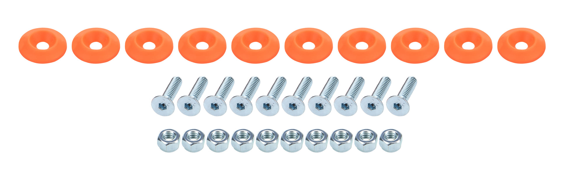 Countersunk Bolt Kit Fluorescent Orange 10pk