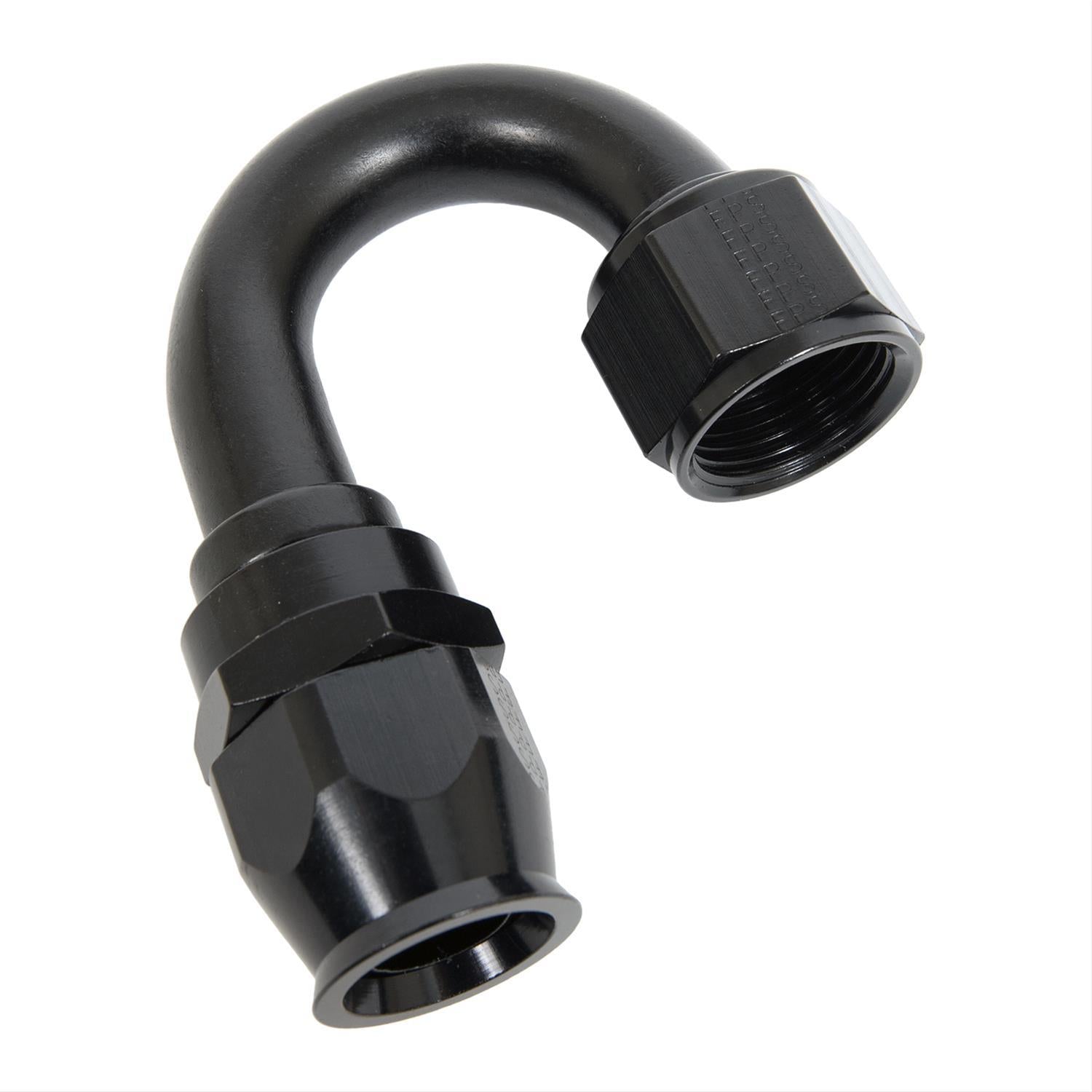 Hose Fitting #12 180 Deg PTFE Black