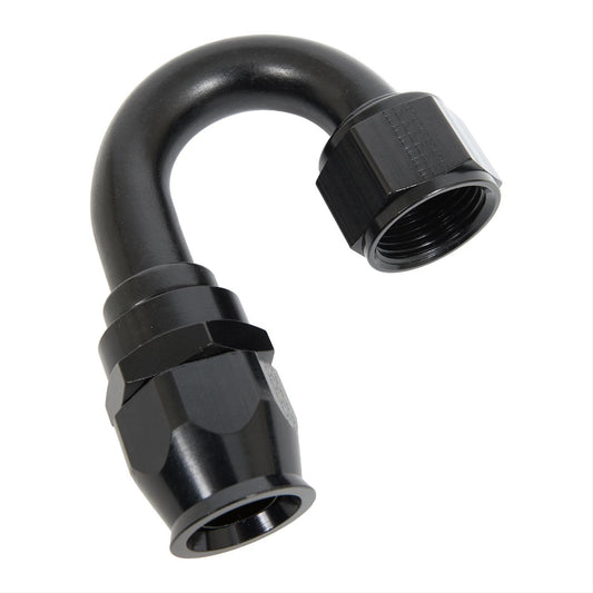 Hose Fitting #12 180 Deg PTFE Black