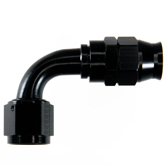 Hose Fitting #12 90 Deg PTFE Black